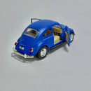 Miniatura Carrinho Antigo Clássico Nacional Brasileiro Volkswagen Fusca 1967 Azul Fosco Escala 1/36