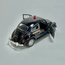 Carrinho Miniatura Antigo Clássico Nacional Brasileiro Viatura Polícia Federal Volkswagen Fusca 1967 Preto Escala 1/36