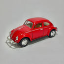 Miniatura Carrinho Antigo Brasileiro Clássico Volkswagen Fusca 1967 Vermelho Escala 1/36