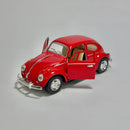 Miniatura Carrinho Antigo Brasileiro Clássico Volkswagen Fusca 1967 Vermelho Escala 1/36