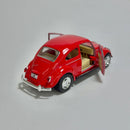Miniatura Carrinho Antigo Brasileiro Clássico Volkswagen Fusca 1967 Vermelho Escala 1/36