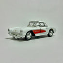 Miniatura Carro Antigo Chevrolet Corvette 1957 Branco Escala 1/36