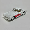 Miniatura Carro Antigo Chevrolet Corvette 1957 Branco Escala 1/36