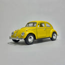 Miniatura Carro Antigo Brasileiro Clássico Volkswagen Fusca 1967 Amarelo Escala 1/36
