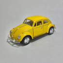 Miniatura Carro Antigo Brasileiro Clássico Volkswagen Fusca 1967 Amarelo Escala 1/36