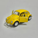 Miniatura Carro Antigo Brasileiro Clássico Volkswagen Fusca 1967 Amarelo Escala 1/36