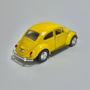 Miniatura Carro Antigo Brasileiro Clássico Volkswagen Fusca 1967 Amarelo Escala 1/36
