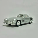 Miniatura Carrinho Antigo Clássico Esportivo 1954 Mercedes Benz 300SL Prata Escala 1/36
