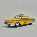 Carrinho Miniatura Antigo Clássico Taxi 1957 Chevrolet Bel Air Escala 1/36