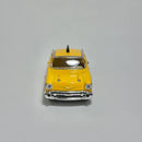 Carrinho Miniatura Antigo Clássico Taxi 1957 Chevrolet Bel Air Escala 1/36