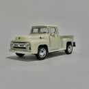 Carrinho Miniatura Antigo Clássico Nacional PickUp 1956 Ford F-100 Creme Escala 1/36