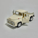 Carrinho Miniatura Antigo Clássico Nacional PickUp 1956 Ford F-100 Creme Escala 1/36