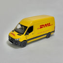 Miniatura Carrinho VAN Nacional Clássico DHL Mercedes Benz Sprinter KT5426 Escala 1/36