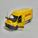 Miniatura Carrinho VAN Nacional Clássico DHL Mercedes Benz Sprinter KT5426 Escala 1/36