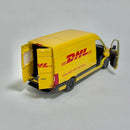 Miniatura Carrinho VAN Nacional Clássico DHL Mercedes Benz Sprinter KT5426 Escala 1/36