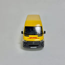 Miniatura Carrinho VAN Nacional Clássico DHL Mercedes Benz Sprinter KT5426 Escala 1/36