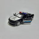 Miniatura Carro Clássico Esportivo Viatura Polícia Camaro Preto Escala 1/36
