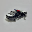 Miniatura Carro Clássico Esportivo Viatura Polícia Camaro Preto Escala 1/36