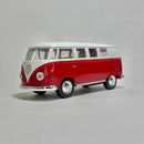 Miniatura Carrinho Antigo Clássico Nacional Brasileiro Volkswagen Kombi 1962 Vermelha Teto Branco Escala 1/36