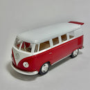 Miniatura Carrinho Antigo Clássico Nacional Brasileiro Volkswagen Kombi 1962 Vermelha Teto Branco Escala 1/36