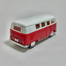 Miniatura Carrinho Antigo Clássico Nacional Brasileiro Volkswagen Kombi 1962 Vermelha Teto Branco Escala 1/36