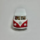 Miniatura Carrinho Antigo Clássico Nacional Brasileiro Volkswagen Kombi 1962 Vermelha Teto Branco Escala 1/36