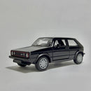 Miniatura Carro Antigo Clássico Nacional Brasileiro Volkswagen Golf 1 GTI Preto Escala 1/36