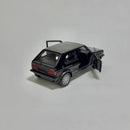 Miniatura Carro Antigo Clássico Nacional Brasileiro Volkswagen Golf 1 GTI Preto Escala 1/36