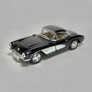 Miniatura Carrinho Antigo Clássico Nacional 1957 Chevrolet Corvette Preto Escala 1/36