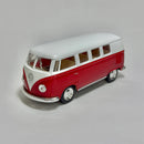 Miniatura Carrinho Antigo Clássico Nacional Brasileiro Volkswagen Kombi 1962 Vermelha Teto Branco Escala 1/36