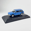 Miniatura Carros Clássicos do Brasil Nacional Volkswagen Brasília 1975 Azul Escala 1:43