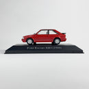 Miniatura Carros Clássicos do Brasil Nacional Ford Escort XR3 1990 Vermelho Escala 1:43