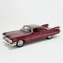 Miniatura Antiga Clássica Cadillac Coupe de Ville 1959 Vermelho Escala 1:24
