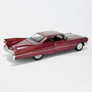 Miniatura Antiga Clássica Cadillac Coupe de Ville 1959 Vermelho Escala 1:24