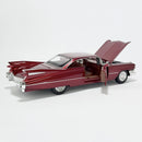 Miniatura Antiga Clássica Cadillac Coupe de Ville 1959 Vermelho Escala 1:24