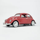 Miniatura Antiga Clássica Nacional Volkswagen Fusca Vermelho Escala 1:24