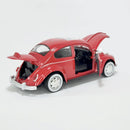 Miniatura Antiga Clássica Nacional Volkswagen Fusca Vermelho Escala 1:24