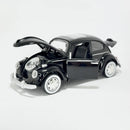 Miniatura Antiga Clássica Nacional Volkswagen Fusca Preto Escala 1:24