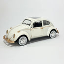Miniatura Antiga Clássica Nacional Volkswagen Fusca Branco Escala 1:24