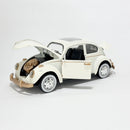 Miniatura Antiga Clássica Nacional Volkswagen Fusca Branco Escala 1:24