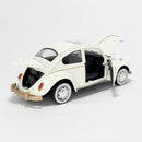 Miniatura Antiga Clássica Nacional Volkswagen Fusca Branco Escala 1:24