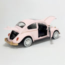 Miniatura Antiga Clássica Nacional Volkswagen Fusca Rosa Escala 1:24