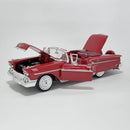 Miniatura Antiga Clássica Chevrolet Impala 1958 Vermelha Nacional Escala 1:24