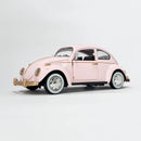 Miniatura Antiga Clássica Nacional Volkswagen Fusca Rosa Escala 1:24