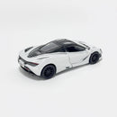 Miniatura Esportiva de Corrida McLaren 720S Cinza Escala 1:36