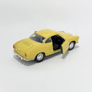 Miniatura Volkswagen Karmann Ghia Amarelo Escala 1:36