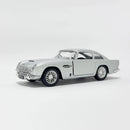 Miniatura Antiga Clássica Esportiva Aston Martin DB5 1963 Prata Escala 1:36