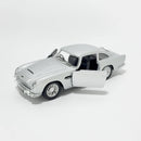 Miniatura Antiga Clássica Esportiva Aston Martin DB5 1963 Prata Escala 1:36