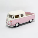Miniatura Antigo Clássico Nacional Volkswagen Kombi Cabine Dupla Pickup 1968 Rosa Escala 1:36