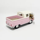 Miniatura Antigo Clássico Nacional Volkswagen Kombi Cabine Dupla Pickup 1968 Rosa Escala 1:36